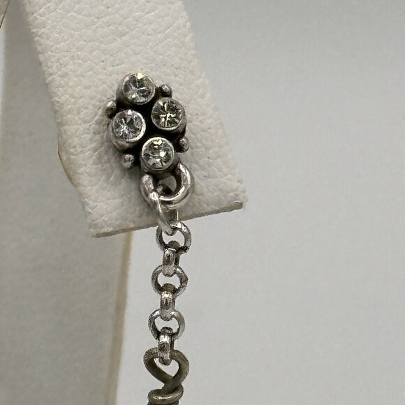 Brighton ATMA Just Pearls Crystals Silver Plated French Wire Earrings - Picture 7 of 12